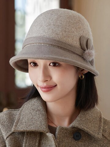 안젤리 울클로슈햇 버킷햇 겨울 우아한 고급 여성 모자