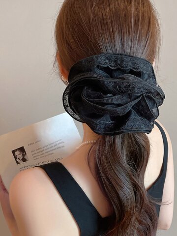 리엘 볼륨 빅사이즈 곱창밴드 스크런치 레이스 새틴 오간자