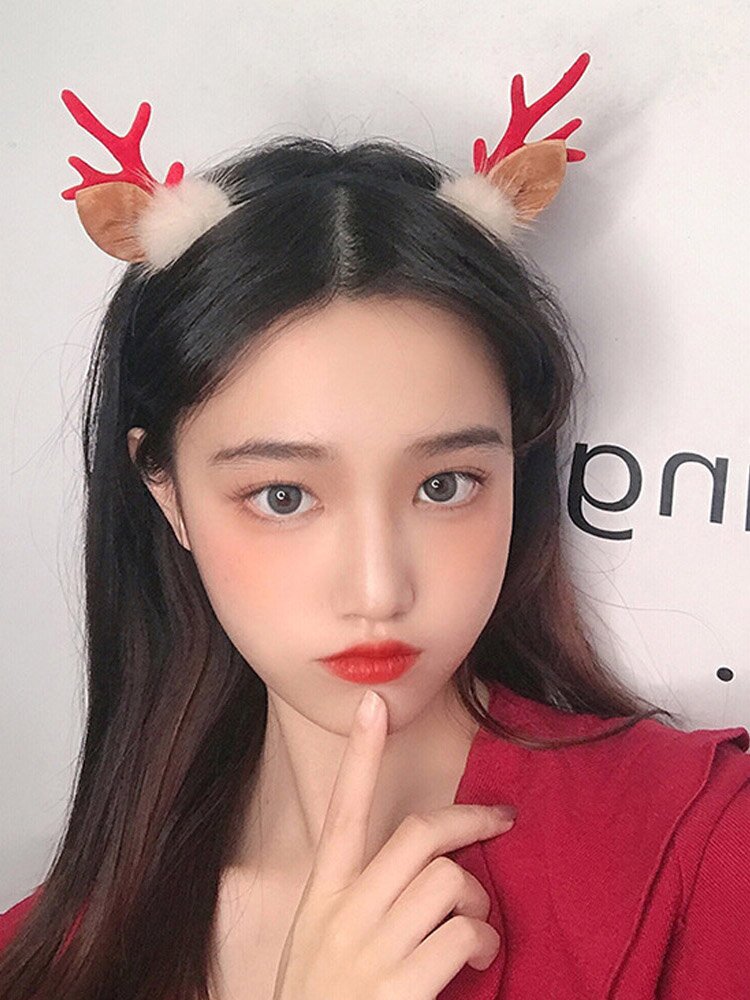 연말 크리스마스 파티 헤어핀 루돌프 머리띠