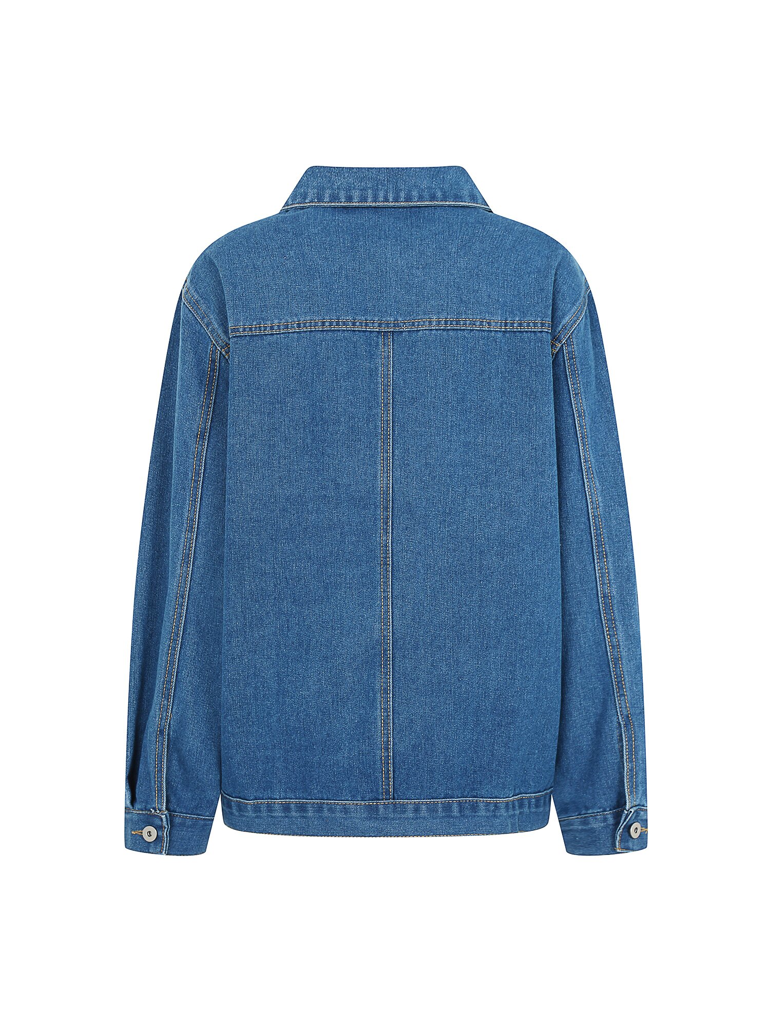 패치 포켓 칼라 데님 재킷 (BLUE)