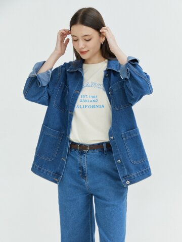 패치 포켓 칼라 데님 재킷 