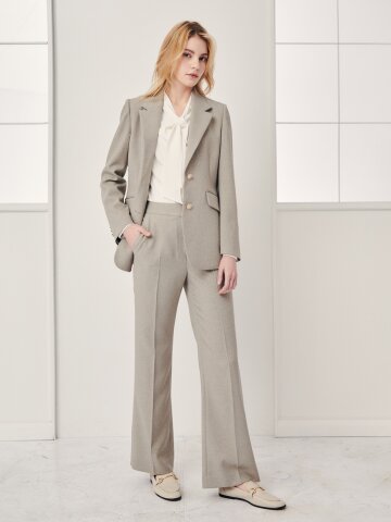 잔조직 슬림 부츠컷 팬츠 