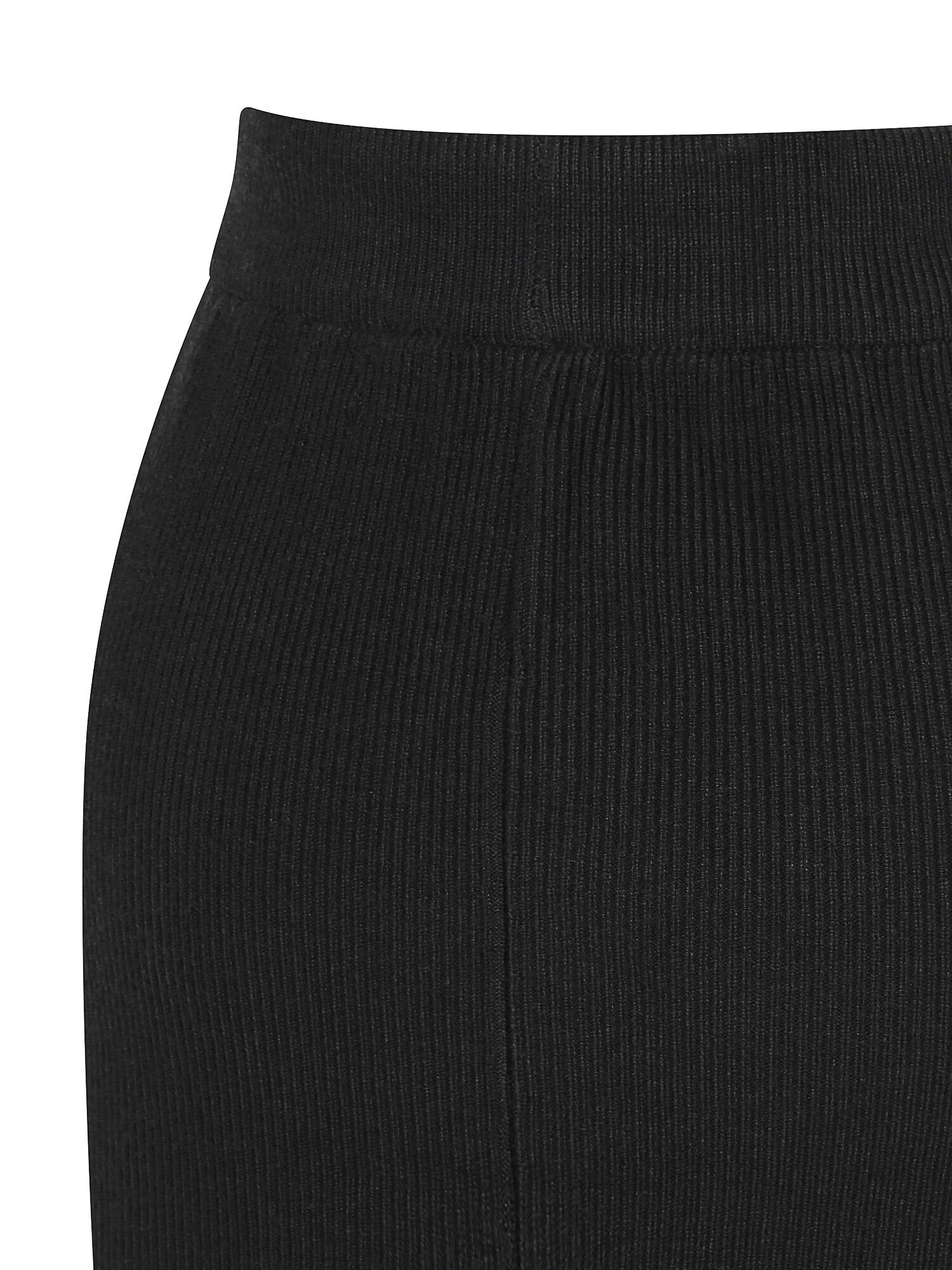 골지 스트링 밴딩 니트 스커트 (BLACK)