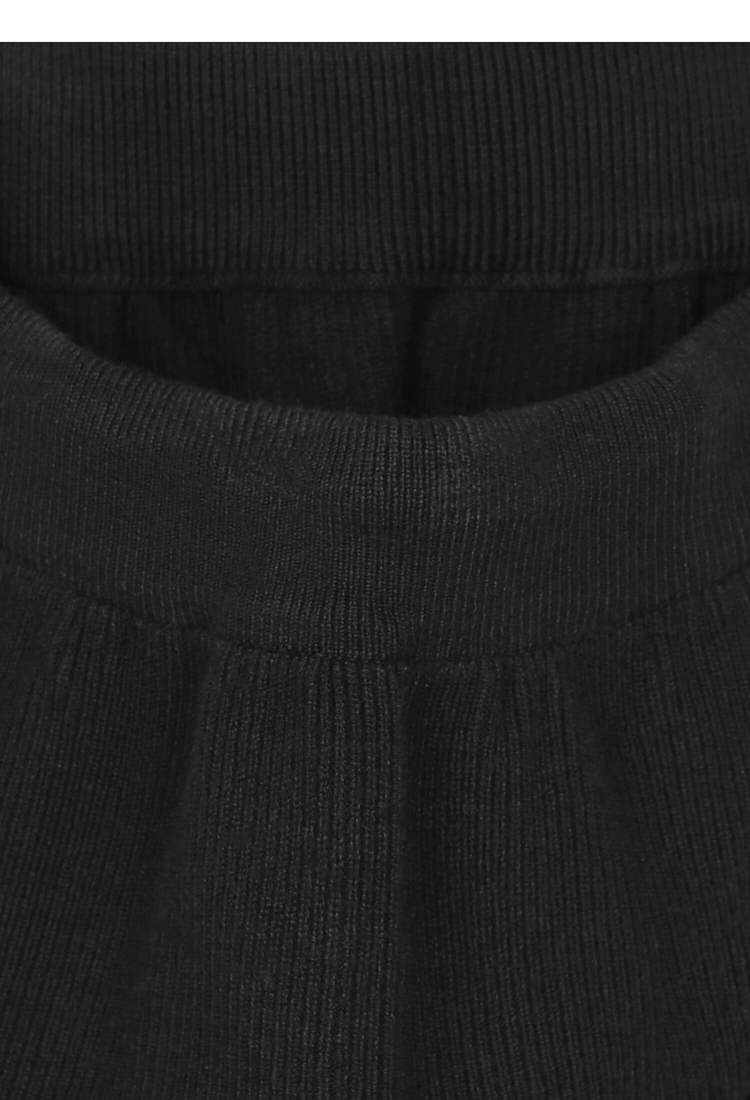 골지 스트링 밴딩 니트 스커트 (BLACK)