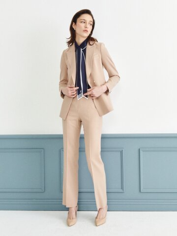 울 슬림 세미 부츠컷 팬츠 