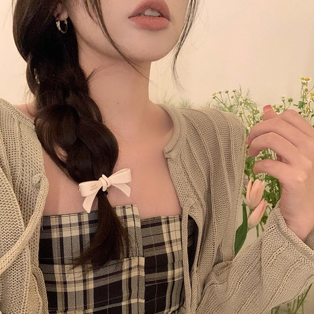 로엘 프랑스핀 앞머리 리본 헤어 클립 미니 집게핀