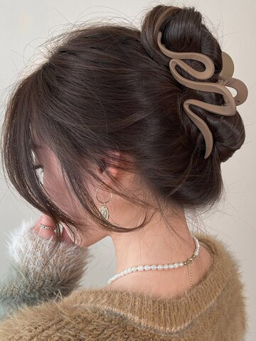 헤더 더블 웨이브 올림머리 반묶음 헤어 집게 머리 핀