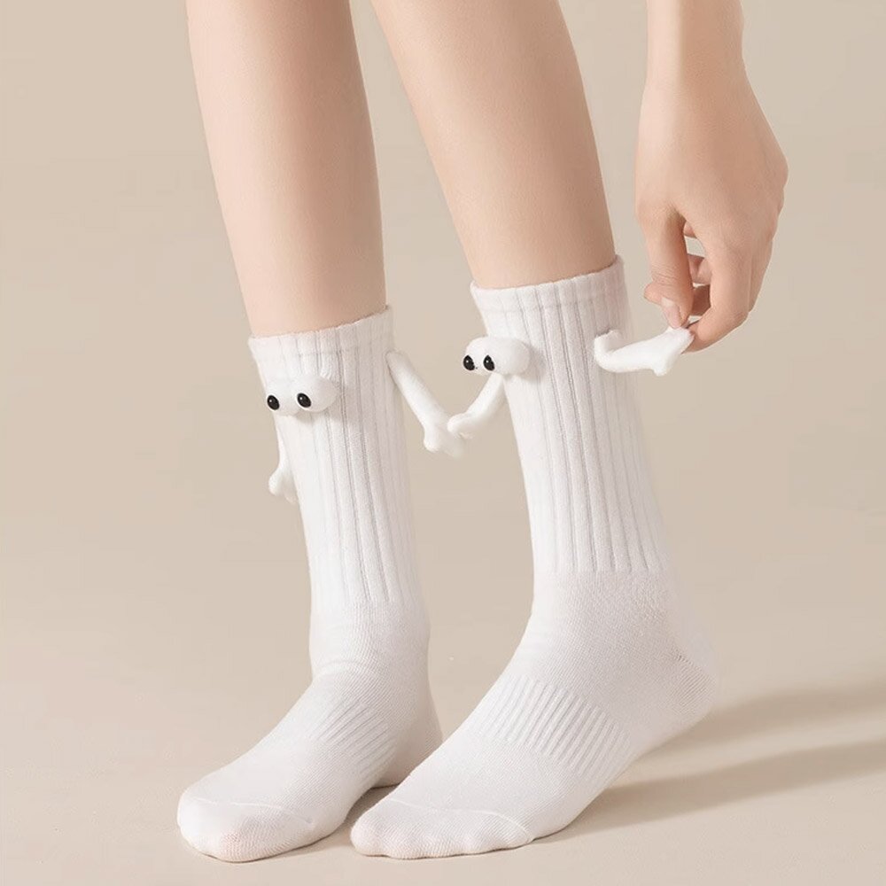 하나 손잡는양말 자석 블랙 흰색 커플 양말 우정양말