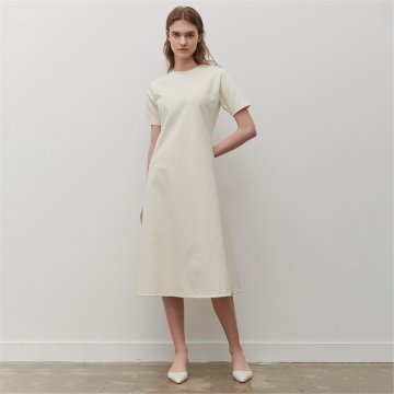 [카미노] SHORT SLEEVE A-LINE ONEPIECE CREAM