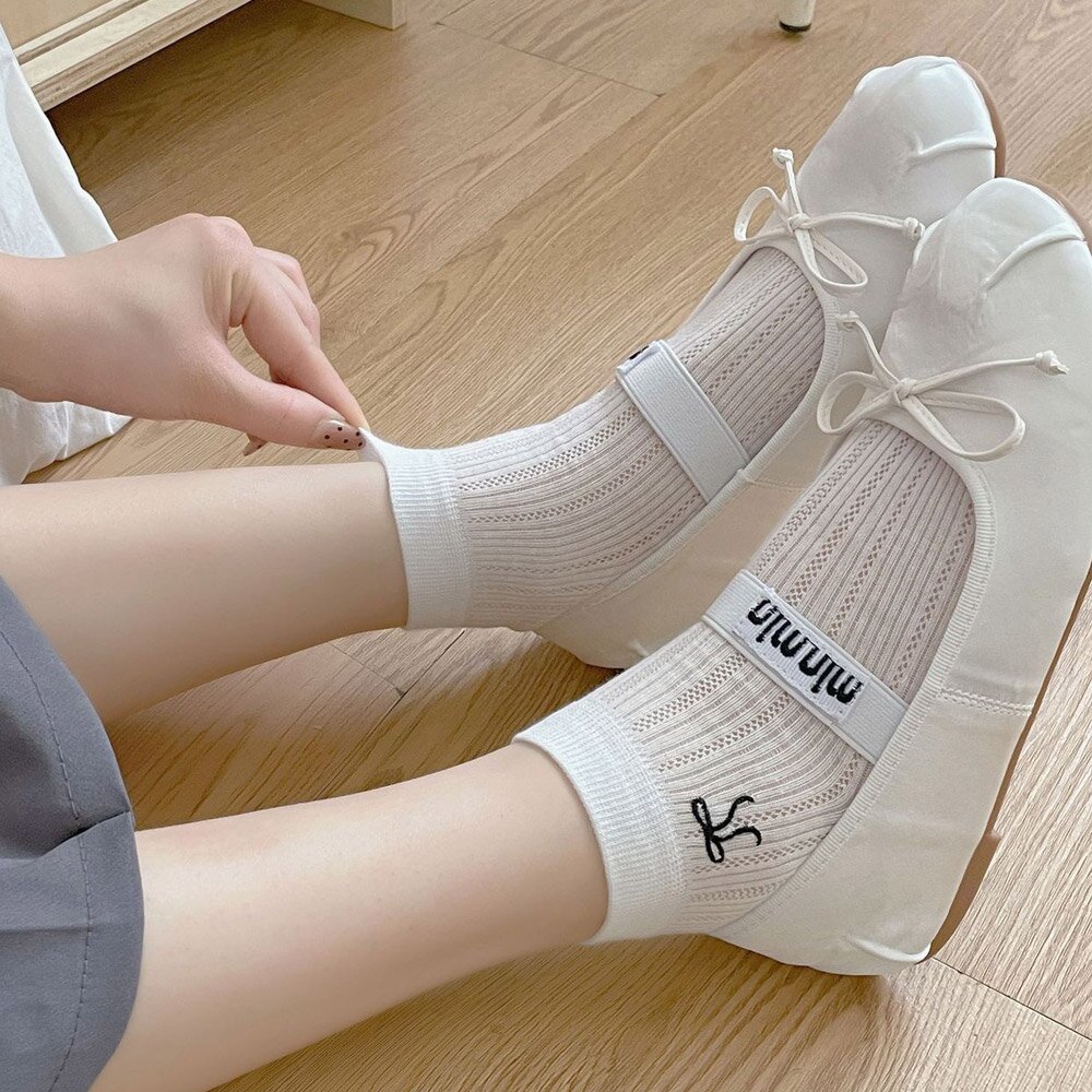 오리아 메쉬 시스루 골지 양말 봄 여름 무압박 발목