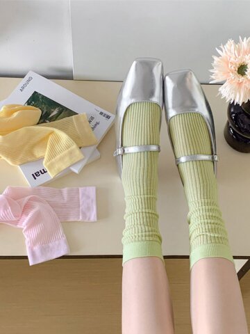 로냐 시스루 무봉제 롱 니삭스 봄 여름 구두 스타킹 양말