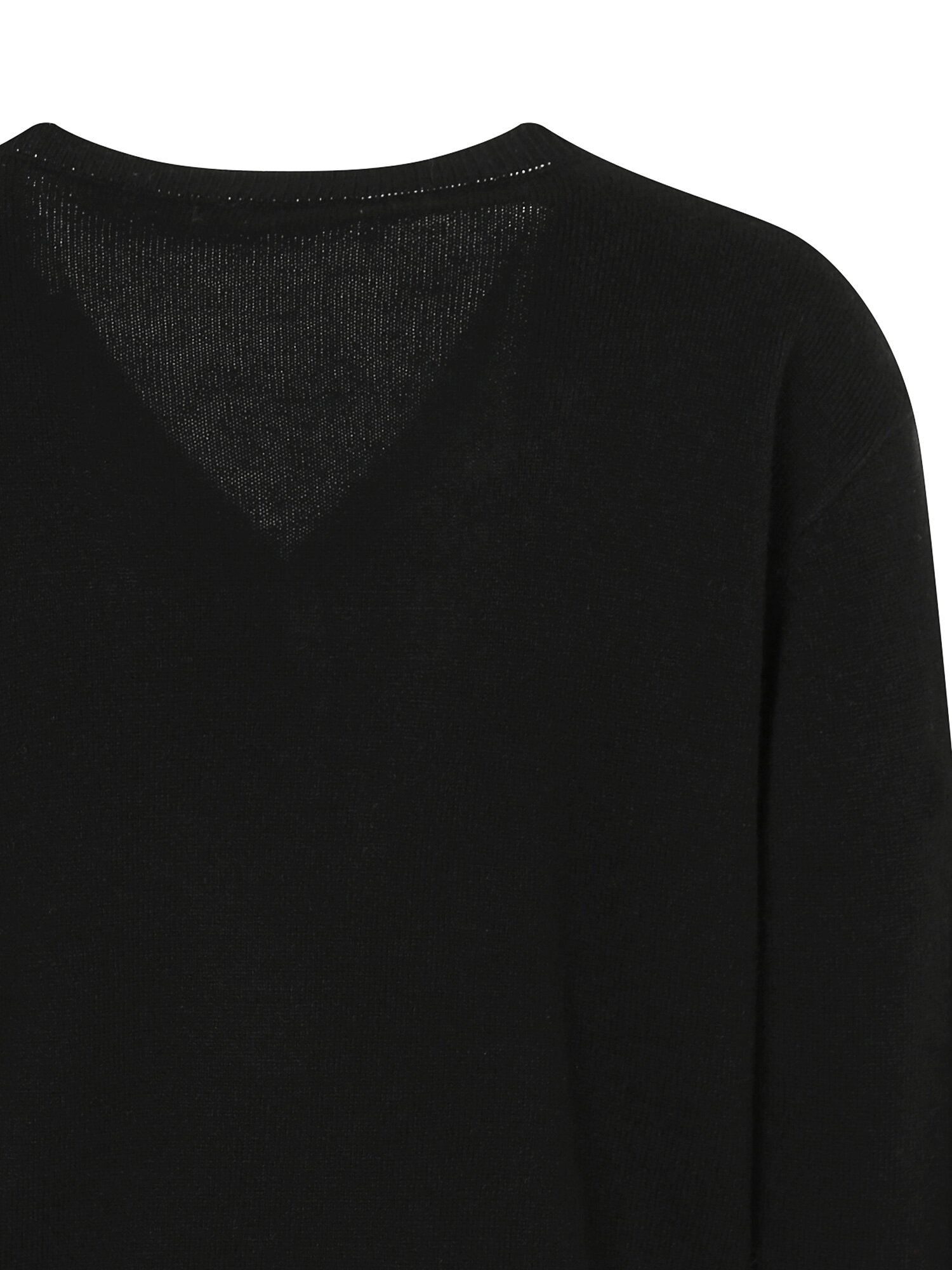 울 브이넥 크롭 가디건 (BLACK)