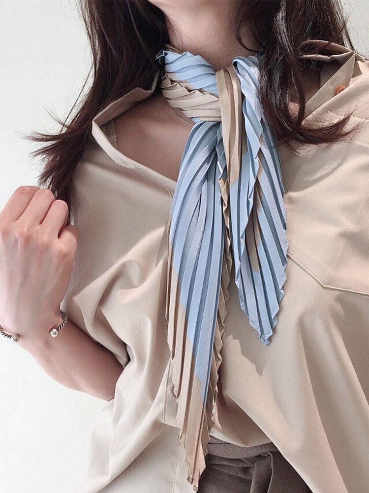 아마 소프트 베이직 배색 스카프