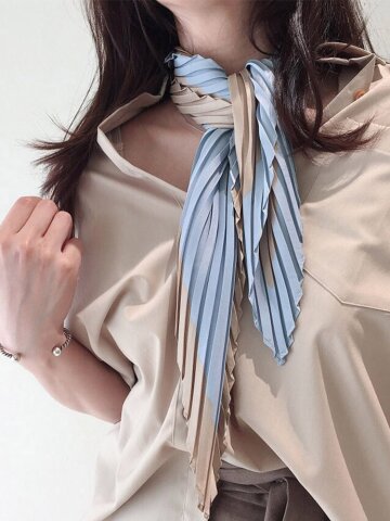 아마 소프트 베이직 배색 스카프