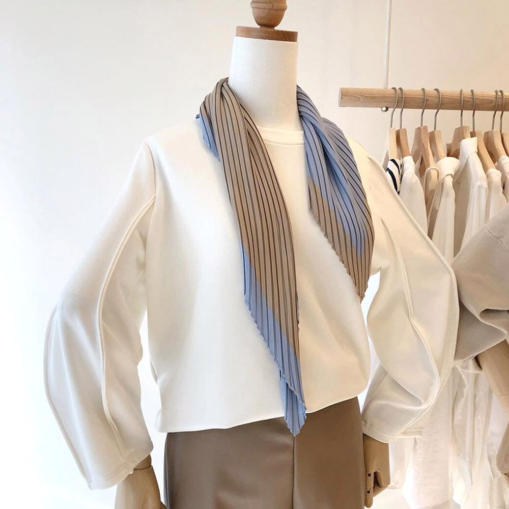 아마 소프트 베이직 배색 스카프