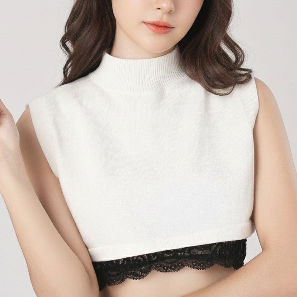 르에르 넥케이프 니트 목폴라 페이크카라