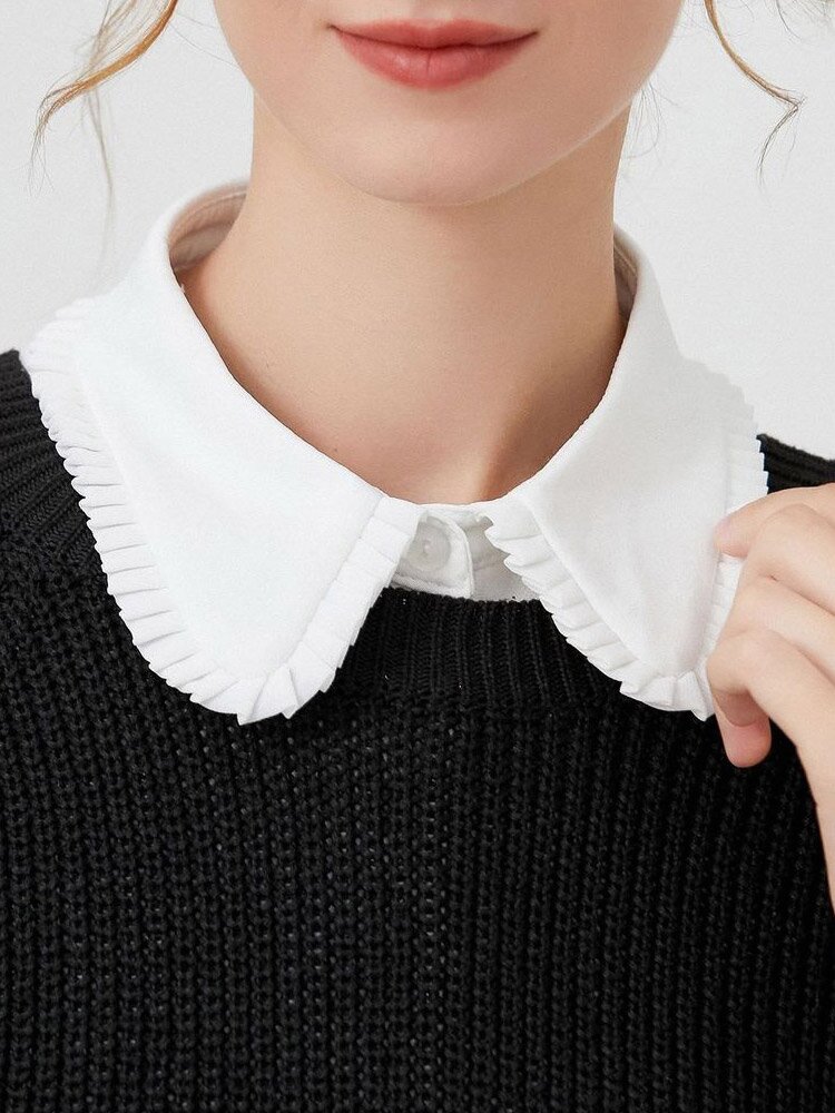 트린 프릴 넥케이프 페이크카라 셔츠 블라우스
