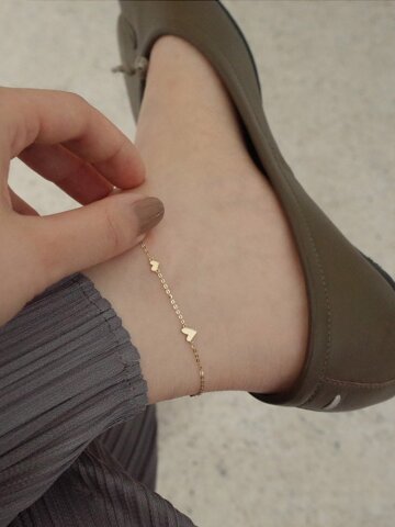 14k 실버 스위트 러브 체인 925 발찌