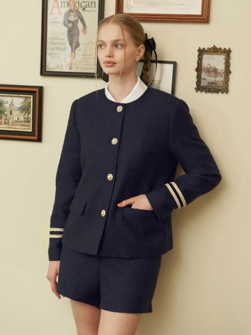 [일루스트리스일루전] NV SAILOR LINE TWEED JACKET