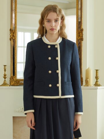 [일루스트리스일루전] NAVY LINE TWEED JACKET