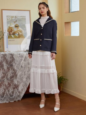 [일루스트리스일루전] NAVY TWEED SAILOR JACKET