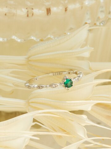 엘포리 실버925 그린큐빅 링반지