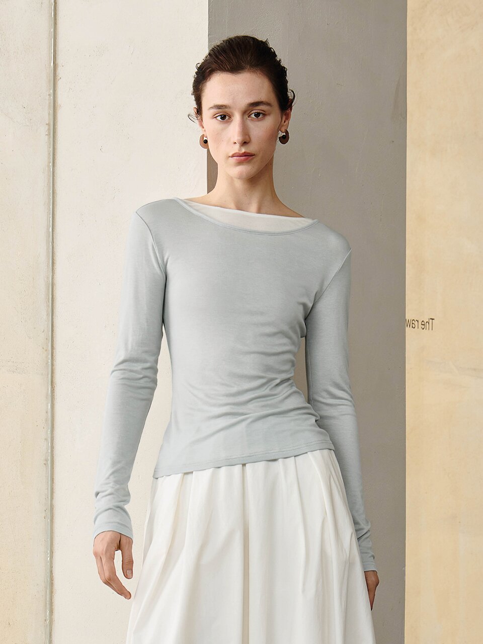 YY_Casual fake two piece knit top_2color