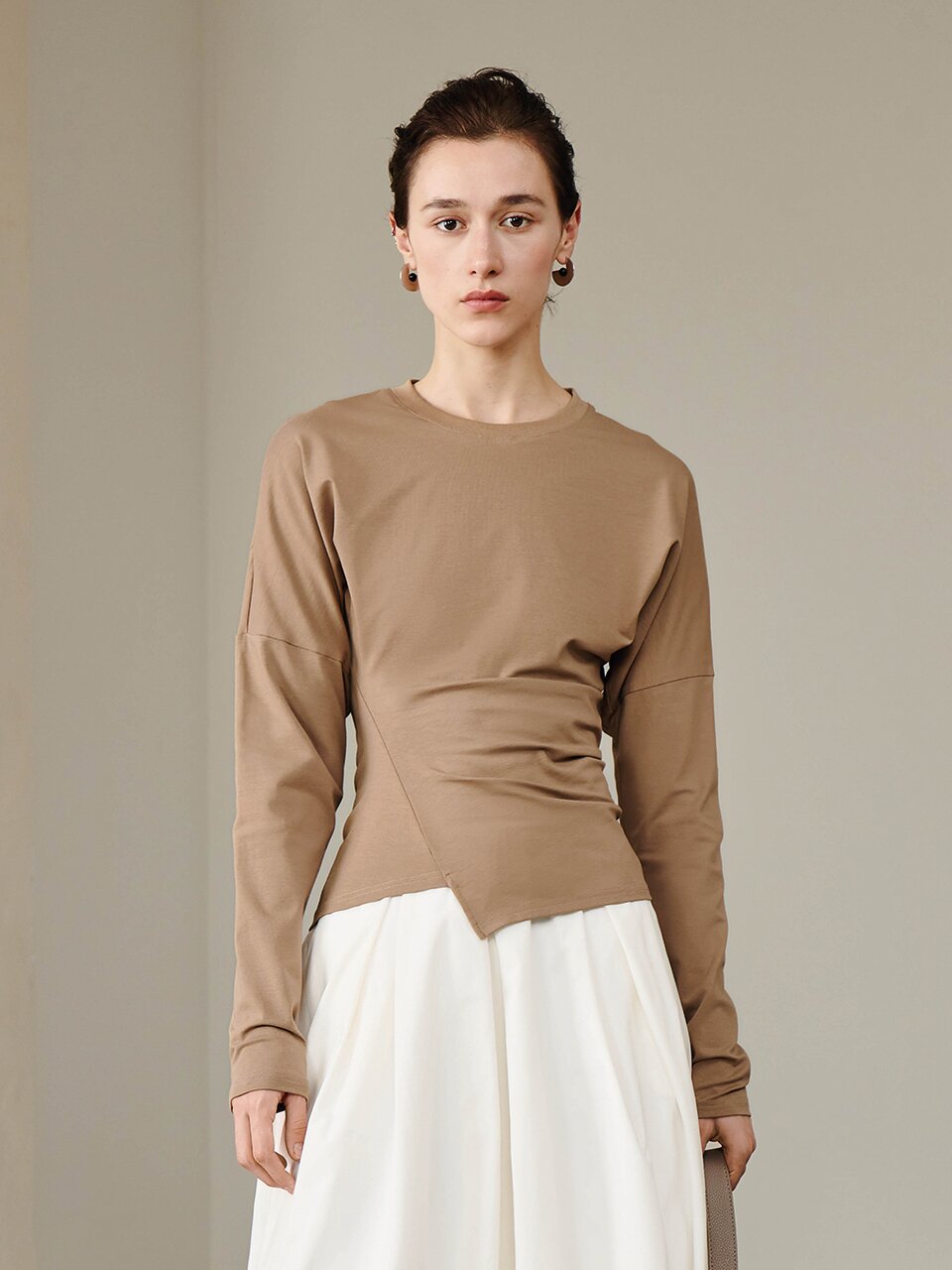 YY_Irregular hem slim top_3color