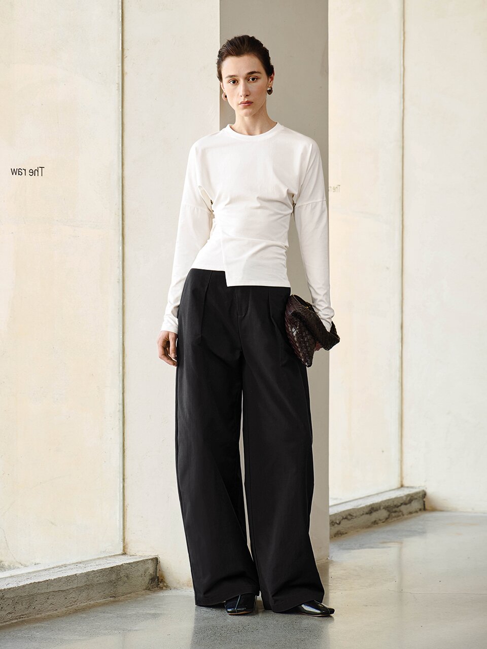 YY_Irregular hem slim top_3color