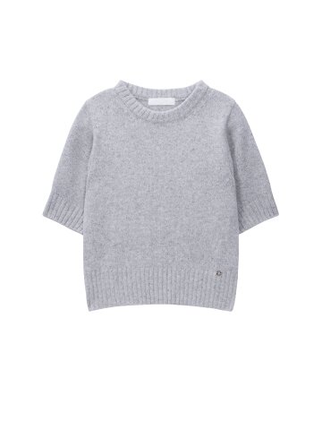 Alpaca short sleeve knit_gray