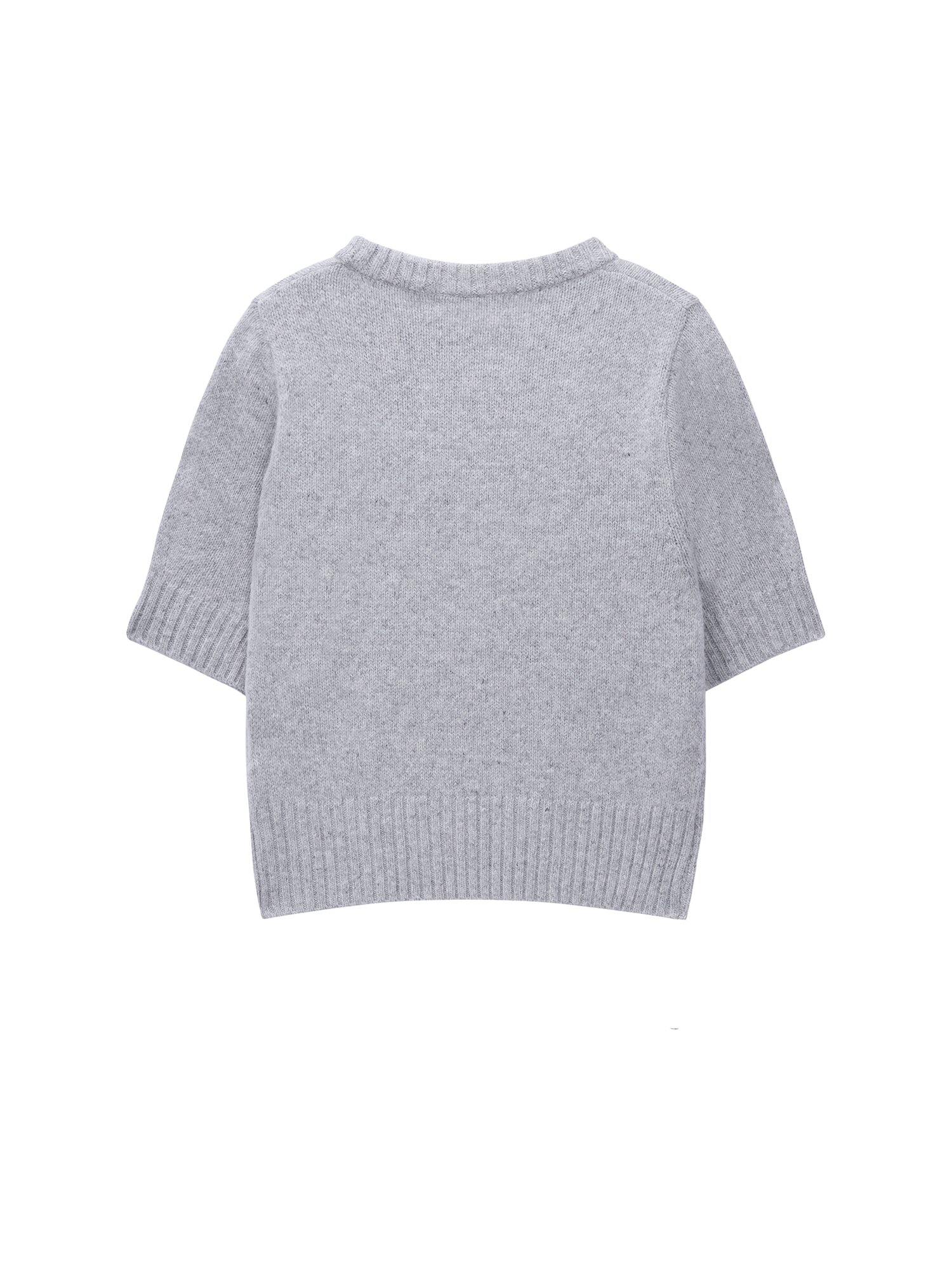 Alpaca short sleeve knit_gray
