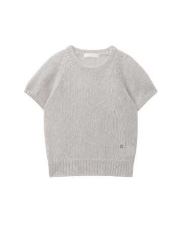 Mohair short sleeve knit_beige