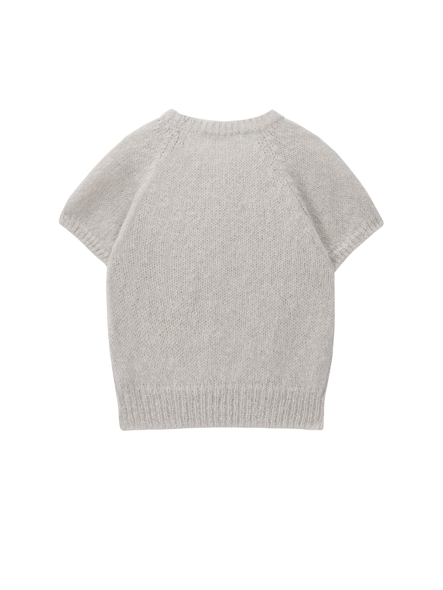 Mohair short sleeve knit_beige