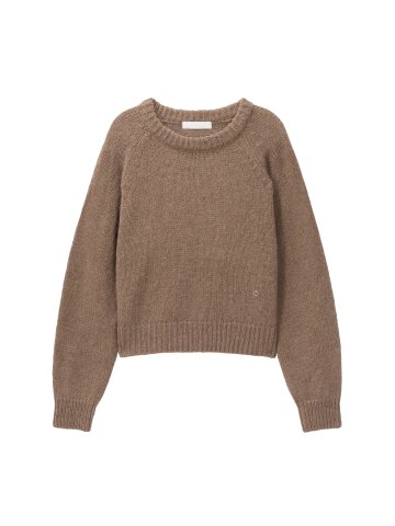 Round wool knit_brown