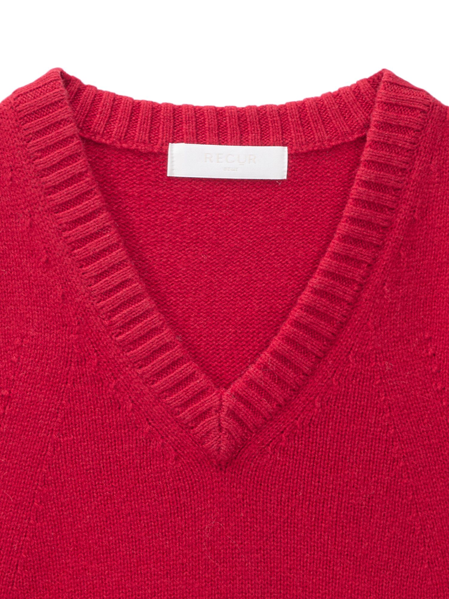 Wool crop knit vest_red