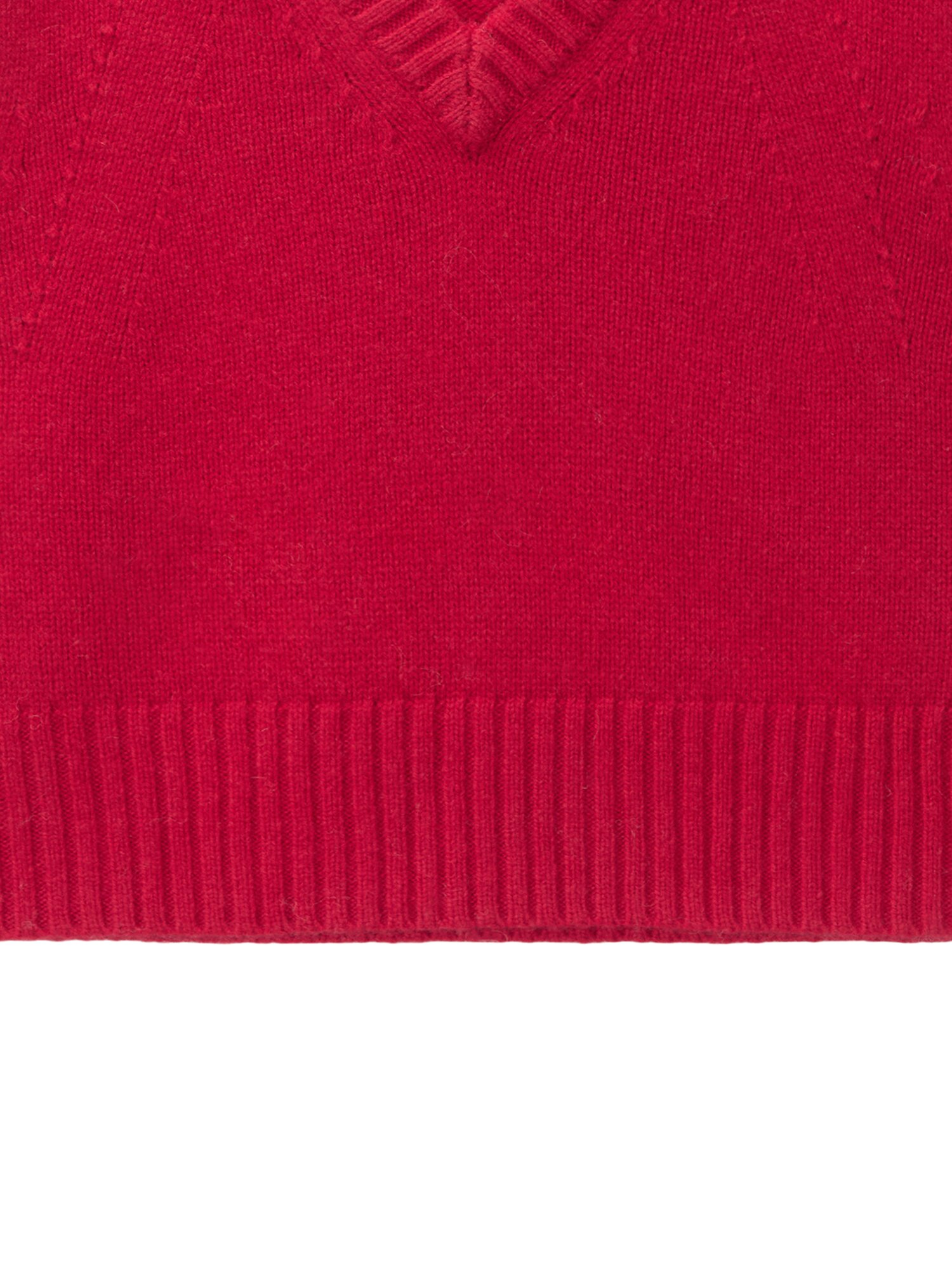 Wool crop knit vest_red