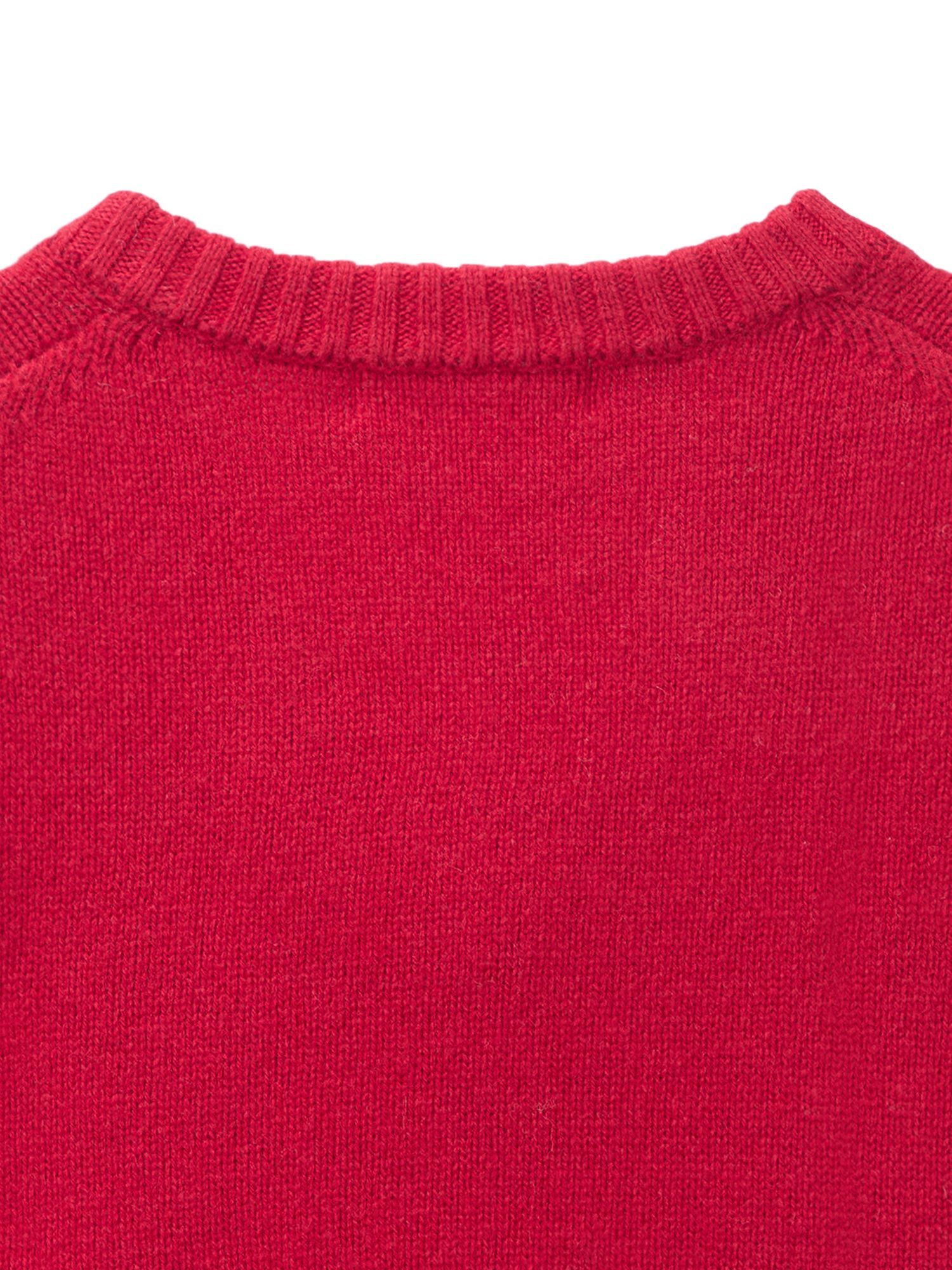 Wool crop knit vest_red