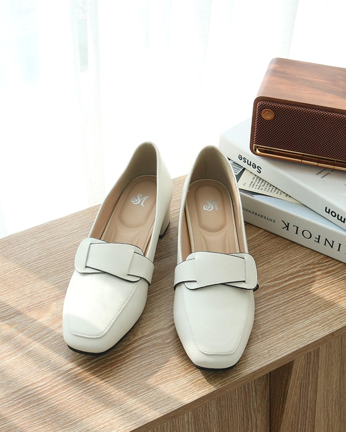 소가죽 로퍼 미들힐 펌프스 4cm MW2312L