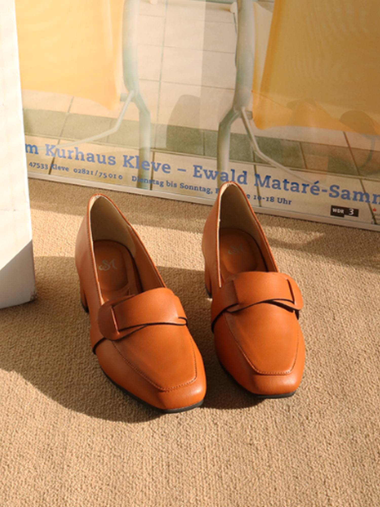 소가죽 로퍼 미들힐 펌프스 4cm MW2312L