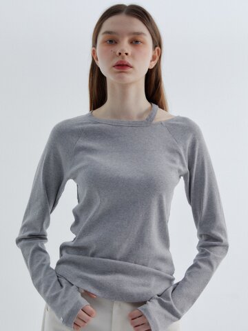 Cut Work t-shirt S/Blue