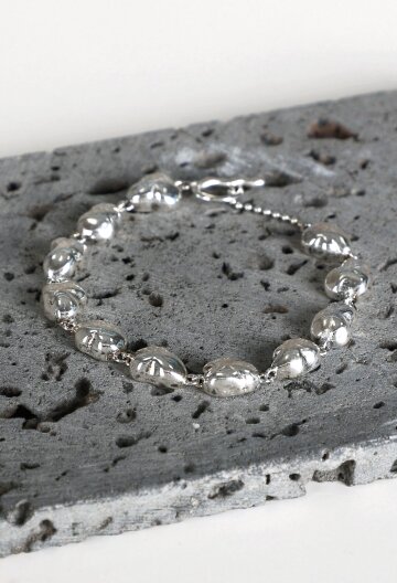 Silver Pebble Pendant Bracelet