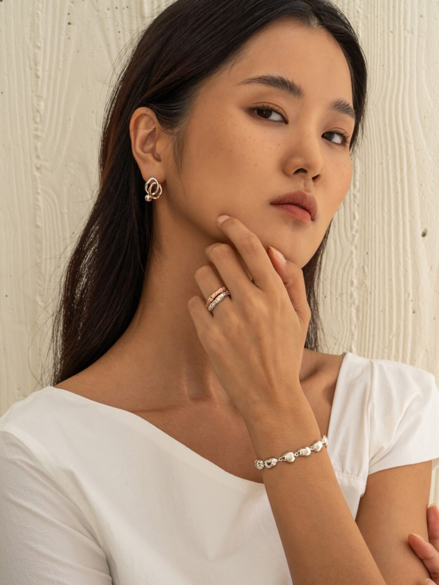 Silver Pebble Pendant Bracelet