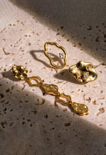 Asymmetric Abstract 3PCS Earring Set