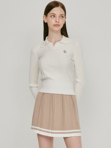 비스코스 투톤플리츠 니트 스커트(베이지)_L3A1-NS02K