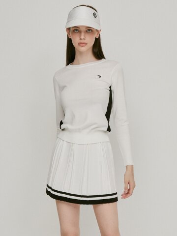 비스코스 플리츠 니트 스커트(아이보리)_L3A1-NS02K