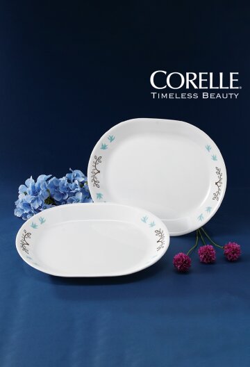 [코렐] 트리버드 타원접시 특대 2P세트(31cmX25cm)