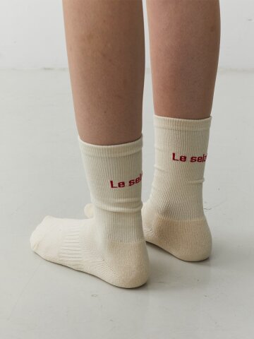 로고 베이직 삭스 - 크림