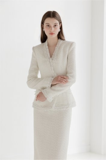 [주문제작] Deep V Tweed Jacket