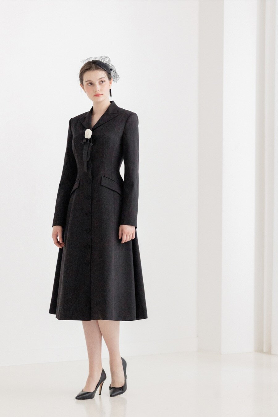 [주문제작] Flare Dress Long Jacket [BLACK]