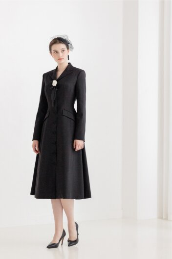 [주문제작] Flare Dress Long Jacket [BLACK]